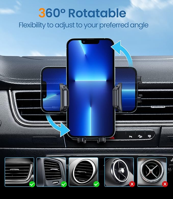 MOKPR Car Air Vent Clip for Diameter 0.67inch （17mm） Joint Ball Cell Phone Holder for Car & Wireless Car Charger Mount