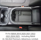 EDBETOS Center Console Organizer Tray Compatible with Toyota RAV4 2019 2020 2021 2022 2023 2024 2025 and 2021-2025 RAV4 Prime Accessories Armrest Secondary Storage Box (Black Trim)