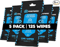 Fortress Car Interior Wipes (25 ct, Pack of 5) for Car Interior Cleaning, Dashboard, Seats, Detailing, and Steering Wheel [Travel Size] Skin-Safe Car Interior Cleaner Supplies