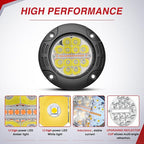 Nilight Flush Mount LED Light Pods 2PCS 5 Inch 36W Amber White 3 Lighting Modes Fog Lights Spot Flood Beam with Dual Control 18AWG Wiring Harness for Truck Pickup Golf Cart UTV ATV SUV Boat 4x4 Car