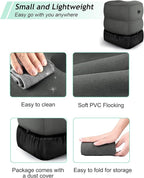 JefDiee Inflatable Foot Rest Pillow, Kids Airplane Bed, Adjustable 3 Layers Height Leg Rest Pillow, Airplane Travel Essentials Great for Airplane, Office, Home, Trains, Cars