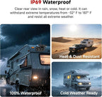 Magnetic Wireless Backup Camera for RV - 15000mAh Battery Solar Powered Reverse camera System with 1080P 7in Monitor, 500ft Stable Range 4CH Split Screen for Horse Trailer Truck Pickup Tractor