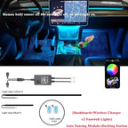 Interior Car LED Strip Lights for Tesla Model 3 Y 2021-2023, Plug-and-Play, Ambient Light with Human Sensor, Center Console Dashboard Inside Car Lighting Decorations