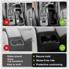 Muslogy Center Console Cup Holder Inserts Compatible with Kia Telluride 2020-2025 2026 Accessories Middle Console Front and Rear Drink Stopper Non-Slip TPE Organizer Cup Holder Replacement 2PCS Set