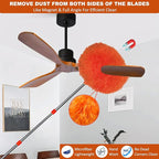 20+ Feet High Reach Dusting Kit, Cobweb Duster & Ceiling Fan Duster with 3-14 ft Extension Pole for Cleaning, Microfiber Feather Duster Cleaner for Cleaning Walls Bookshelves Furniture Door Window