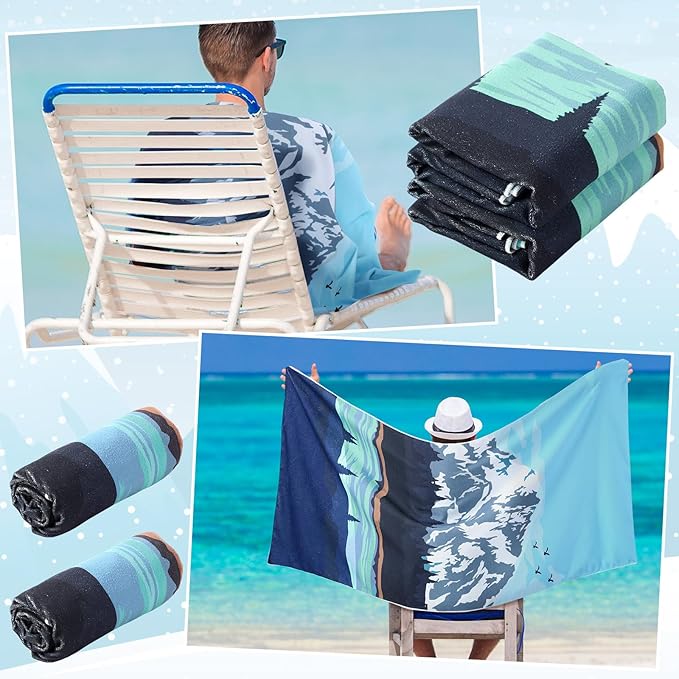 Hahafelt 2 Pack Car Seat Towel Covers Athletic Running Towel Performance Microfiber Post Workout Sweat Washable Cover Non Slip for Seat Outdoor Sport (Glacier)