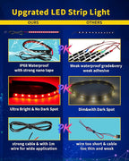 Led Lights for Car,Interior Lights for Trucks 30CM 15 SMD IP67 Waterproof Car Underglow Lights for Home Decoration Car Motorcycles Boat Golf Cart with 3M Tape(6PCS)