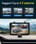 VEKOOTO VK7Pro 2 Magnetic Solar Wireless Backup Camera with 7'' IPS Touchscreen, 15,800mAh Rechargeable, No Wiring, HD1080P Night Vision Wireless Backup Camera for Trucks, RV, Trailer, Camper