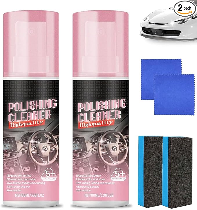 Polishing Cleaner Car Interior, Interior All Purpose Car Cleaner for Rubber, Leather, Vehicle Interior Polish