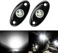 2 Pods LED Rock Lights, Ampper Waterproof LED Neon Underglow Light for Car Truck ATV UTV SUV Offroad Boat Underbody Glow Trail Rig Lamp (White)