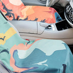Hahafelt 4 Pack Car Seat Towel Covers with Storage Bag, 63 x 32 Inch Universal Non Slip Waterproof Sweat Protector for Car Truck, Gym Swimming Running, Machine Washable (Landscape)