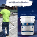 100% Silicone Roof Coating for RVs, Campers & Flat Roofs - Waterproof Seal for Leaks, Cracks & Seams - Ponding Water Resistant - 4.75 Gallon Light Gray