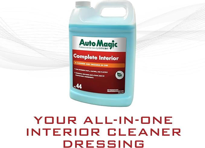 Auto Magic Complete Interior VOC Compliant Water-Based Silicone Cleaner Dressing for Plastic, Vinyl, Rubber, Leather, Dashboards with UV Protection and Anti Static
