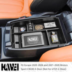 HGWEI Center Console Organizer Tray Compatible with Ford Escape 2020-2026/Bronco Sport 2021-2026 Accessories, Insert Container ABS Secondary Armrest Storage Box (Not for U725 2-Door), Black