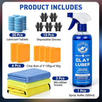 TEAWOO Clay Bars Kit, 6 Clay Bars & 20 PCS Lubricant Tablets, Complete Car Detailing Kit, Spray Bottle, Disposable Gloves and Microfiber Towels for Car Detailing Cleaning