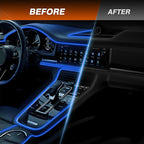 Interior Car LED Strip Lights, RGB 8-in-1 16 Million Colors Ambient Lighting Kit with 400 inches Fiber Optic Wireless APP & Remote Control Music Sync