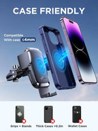 JOYROOM Wireless Car Charger, 15W Fast Charging Auto Clamping Car Phone Holder Charger, Phone Stand for Car Vent Phone Mount for iPhone 17/16/15 Pro Max Air, Galaxy S26/25 Ultra, Pixel 10 Pro and More