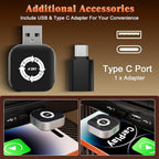 4 in 1 Wireless CarPlay Adapter with Screen Mirroring – Supports Apple CarPlay & Android Auto & AirPlay & MirrorLink, 2026 Upgraded screen mirroring dongle for car, USB-A/USB-C Connection, Plug & Play