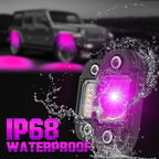 6Pods LED Rock Lights Purple 24 LEDs Chips Neon Trail Rig Lamp Underglow Light for Cars Trucks SUV ATV UTV