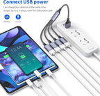 MOGOOD USB Splitter, 4-Port USB 2.0 Electronic Adapter, Multi-Socket USB Hub for Data Transfer and Power Charging, Compatible with Keyboard, Desktop, Television, Laptop, Printer, Car, U Disk, and TV