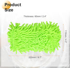 HARFINGTON Car Wash Sponge 8.7" x 4.3" Chenille Microfiber Mitt Scratch-Free Absorbent Scour Scrubber Cleaning Sponge for Washing Detailing on Cars, Trucks, SUV, Boats, Fluorescent Green