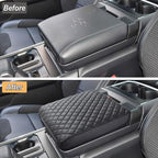 PIMCAR Center Console Cover for 2021-2025 2026 Ford F150, 2022-2026 F150 Lightning Work Surface Console Armrest Cushion Leather Protector Interior Accessories (Only fit for Work Surface Console)