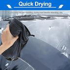 CICMOD Car Drying Towels 35"x24" Large Microfiber Towels for Car Detailing Gray - 4 Pack