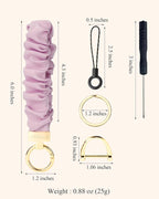WEESMILE Keychain Wristlet, Stretchy Key Chain for Car Keys with D ring, Cute Scrunchie Wrist Bracelet for Women Men