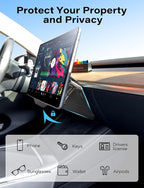 TAZENI Under Screen Storage Box Fit Model Y Juniper Model 3 Highland, Hiddenable Privacy Storage for Model Y 3 Accessories, Center Console Organizer for Model Y 2019~2026 & Model 3 2016-2026