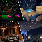 AKEPO Mini Size 6W RGBW Twinkle+White Meteor+Music Sync Fiber Optic Lights, 550pcs 0.03in 13.1ft/4m+Shooting Star Fiber Strands APP Star Ceiling Light Kit for Home and Car Headliner Starlight