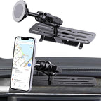 Stainless Steel Phone Mount for 2013-2018 Ram 1500/2500/3500 &2019+ Classic, Magnetic & Clamp Dual Heads, All-Metal Shakeproof OEM Screw Hole Dash Mount Install Super Stable