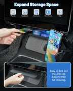 Shademax Under Screen Storage Tray with Phone Holder for Tesla Model 3/Model Y 2024 2023 2022 2021 (Not for Juniper) Center Console Organizer Storage Box Waterproof ABS Model 3 / Y Accessories Black