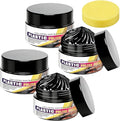 Tyre Nourish Cream, Tire Wax 100g with Sponge,Tire Polishing Paste, Restores Black Gloss, Wheel Cleaning Refurbish Wax, Polishing Paste for Cars Trucks, Restores Like-New Look (4pcs)
