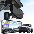 Mangoal STARVIS 2 Front 4K HDR Dash Cam IMX678, Fit for Ford Bronco 2025 2026(Model B), 5GHz WiFi, GPS, Support 512GB Max(Additional Purchases)