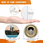 Frienda Ceramic Car Sublimation Blanks Cupholders Sandstone for Car Cup with Finger Notch for Easy Removal Ceramic Auto Cupholder Keep Vehicle from Cold Drink Sweat Stain Spill(100 Pieces)