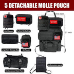 Tactical Car Seat Back Organizer,Tactical Molle Seat Back Organizer with 5 Detachable Molle Pouch,Velcro Label Can Be Removed,Universal Fits for Car Truck Jeep Vehicle