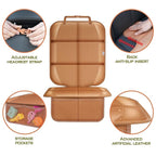 Meolsaek Car Seat Protector for Child Car Seat, Durable 600D Fabric Waterproof Car Seat Cover with Thick Pad Non-Slip Backing，No Imprints (Tan-1 pc)