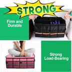 Trunk Organizer, LIBZAKI Cargo Organizer, Premium Multi Compartments Collapsible Portable Trunk Storage for auto, SUV, Truck, Minivan -Black