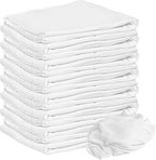 Nabob Wipers New Lint Free Cloth (15 Pack) - 100% Cotton Cleaning Rags Exact Cut - Premium White Rags for Cleaning House - White Rags for Dusting, Staining, Polishing, Painting 18"x18"
