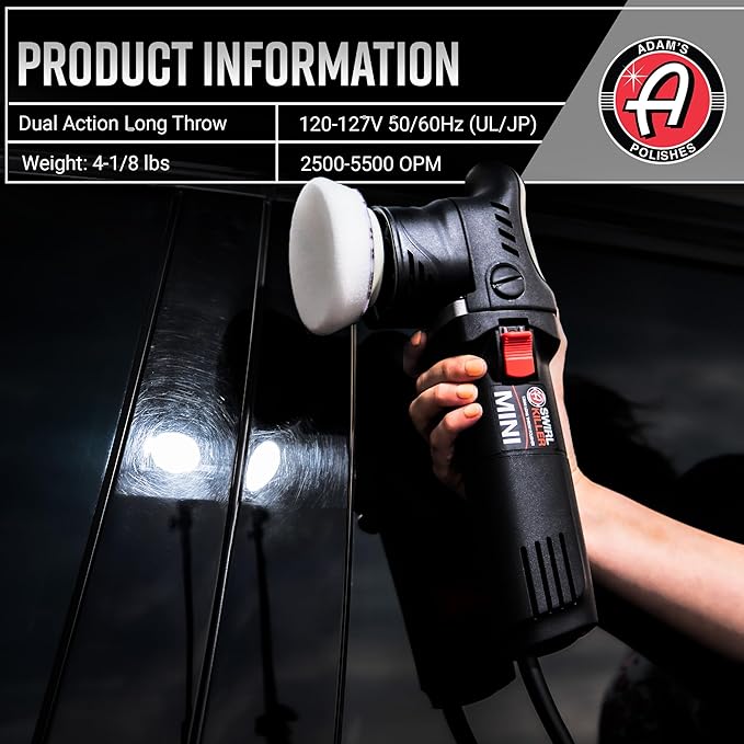 Adam's Polishes Swirl Killer 12mm Polisher - Orbital Polishing Paint Correcting Buffer Tool - Car Scratch Remover - Use Post Car Wash Clay Bar & Pre Wax or Ceramic Coating