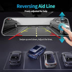KCV 4K Rear Mirror Dash Cam for Ford F150 F250 F350 (2009-2025 with 16pin Auto dimming), Front 4K + Rear 1080P Camera, Integrated Replacement OEM Look, Plug & Play, Free 64GB Card