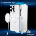 Guppy Compatible with iPhone 14 Pro Max Case Magnetic, with Full Camera Lens Protector [Compatible with MagSafe] Scratch Resistant Gradient Glass Back Cover Phone Case-White