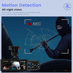 Dual Dash Cam for Cars Front and Inside 3.16 inch IPS Screen 1080P HD Camera for Cars Infrared Night Vision Loop Recording Wide Angle Inside Car Cameras 24H Parking Mode