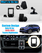 Car Phone Holder, Air Vent Hands Free Adjustable Stand, Auto Cradles Dashboard Mount for Toyota Highlander/Hybird 2020-2023, Custom Magnetic Navigation Bracket for All Smartphone, iPhone