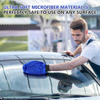 Teenyyou 6 Pcs Microfiber Dusting Mitt Car Wash Mitts Cleaning Glove with Thumb Reusable Terry Dusting Gloves with Elastic Wrist Cuff for Car Wheel Plants House Kitchen(Royal Blue,9.84 x 7.87 Inch)