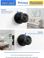 Black Privacy Door Knob, Interior Door Handle Bedroom Bathroom Black DoorKnob, Stainless Steel Knob, 1 Pack