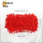 HARFINGTON Car Wash Sponge 8.7" x 4.3" Chenille Microfiber Mitt Scratch-Free Absorbent Scour Scrubber Cleaning Sponge for Washing Detailing on Cars, Trucks, SUV, Boats, RVs, Red