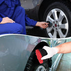 BBTO 6 Pcs Tire Hex Grip Dressing Applicator Washable Tire Shine Applicator Dressing Pad Car Detailing Foam Sponge Reusable Tire Cleaner Sponge for No Slip Tire (Black, Red, Blue, 4.33 Inch Diameter)