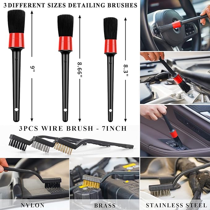 AUTODECO 20Pcs Car Cleaning Wash Kit Interior Detailing Cleaner Kit with High Power Handheld Vacuum, Brush Set, Windshield Tool, Duster, Towels, Complete Car Care Tools, Blue