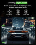 3 Channel 1080P Dash Cam Front and Inside Left/Right, Free 32G Card, Dash Camera Loop Recording, Triple Camera for Cars 24 Hours/7 Parking Monitor, Wide Angle, IR Night Vision, with G-Sensor, Black